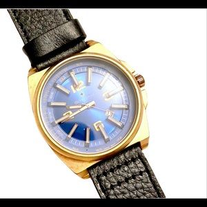 BERNOULLI men’s blue black leather watch